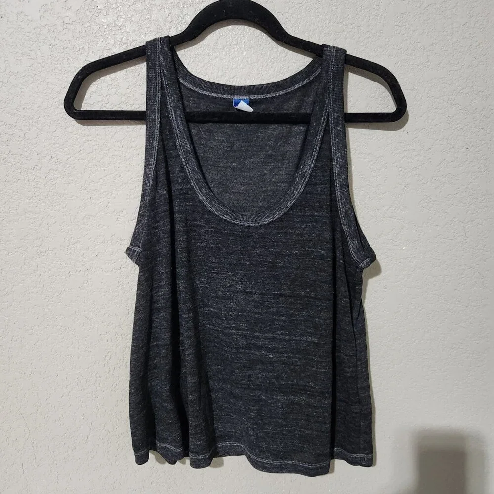 Old Navy Tank Top Large Womens Dark Gray Black Sleeveless Whimsigoth